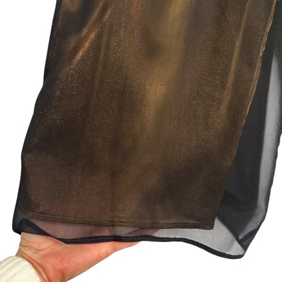 Vintage Rickie Freeman TJ Nites Silk Bronze Lined Palazzo Pants‎ Wide Leg 10 - Picture 14 of 15